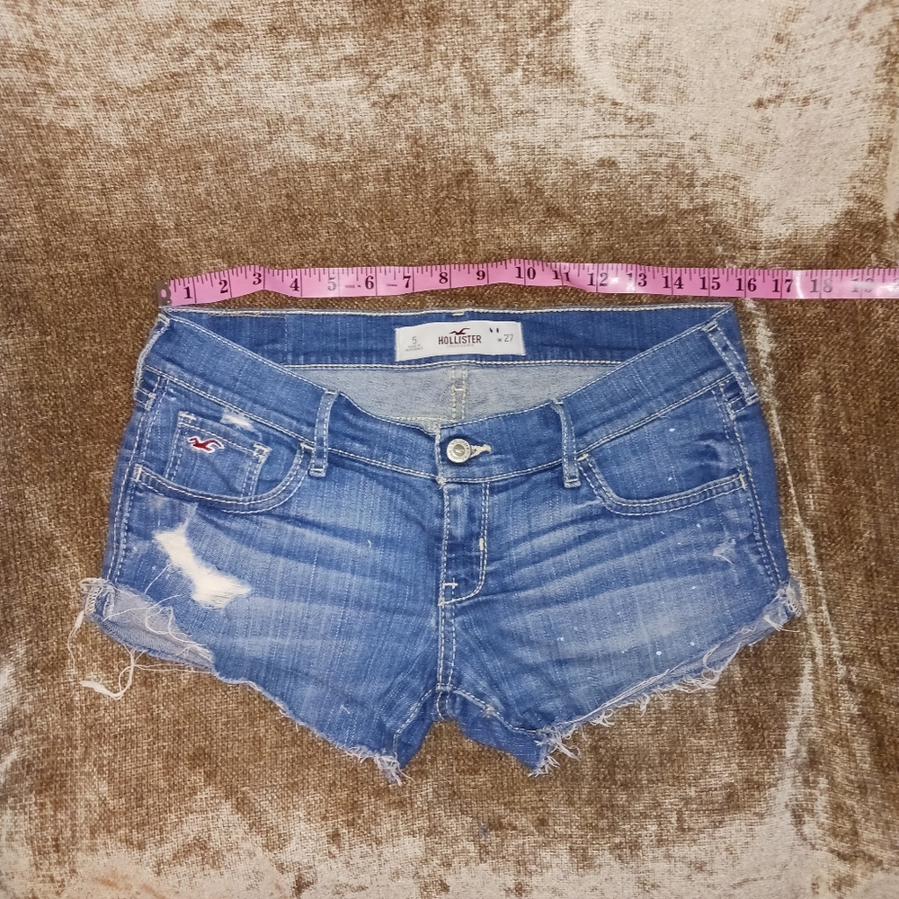 Hollister Denim Short Shorts W27 Junior 5 Distressed Freyed